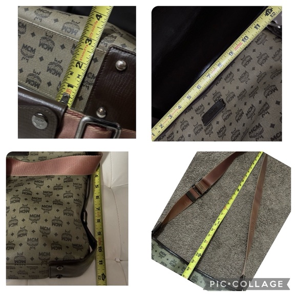 Gorgeous EUC- MCM Marble Visetos Crossbody-Tan/Brown Coated Canvas-Leather Trim - Picture 14 of 17